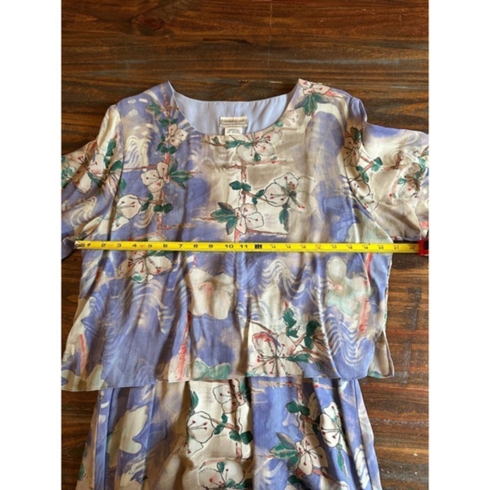 VINTAGE Coldwater Creek Dress Floral Blue Woman Size 14 Cottagecore GrandmaCore - Picture 10 of 14